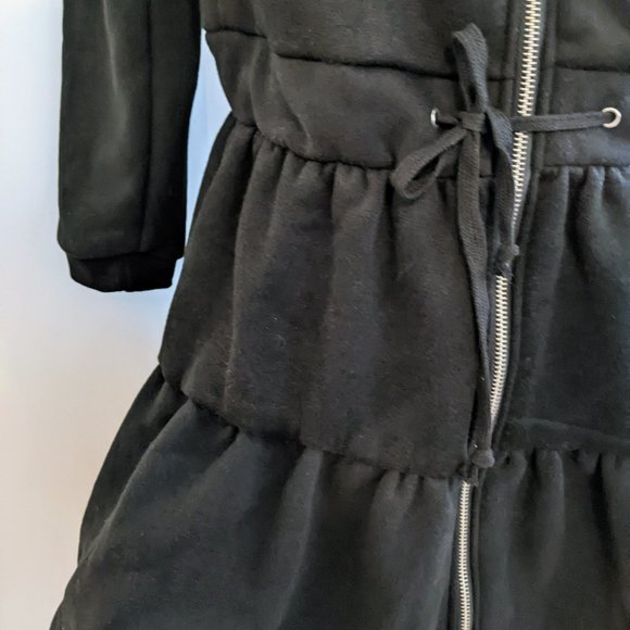 NWT Cosplay Harajuku Black Fleece Skirted Hoodie with Ears - Picture 6 of 9